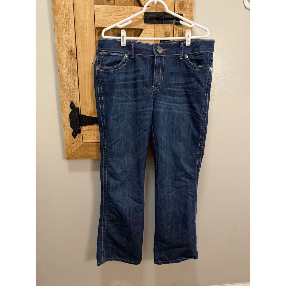 Wrangler Ultimate Riding Jeans Womens 13/14x32 Dark Wash Bootcut Denim 09MWZBF